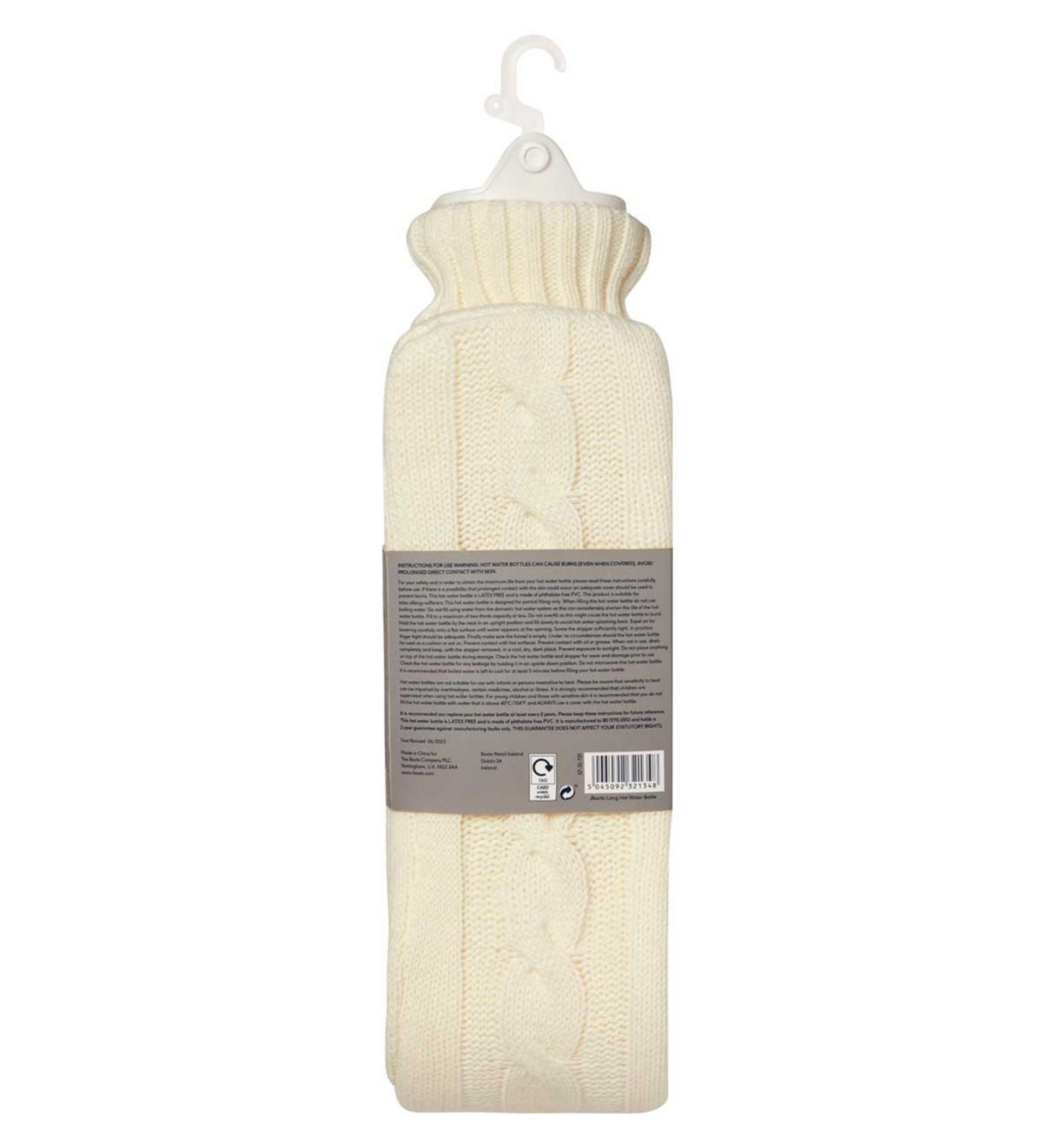 Boots Long Hot Water Bottle with Knitted Cover 2.7L - British product