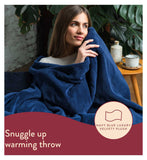 Dreamland electric warming throw navy 120x160cm - British product