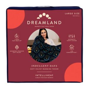 Dreamland Geometric Peacock Velvet Warming Throw 160x120cm - British product