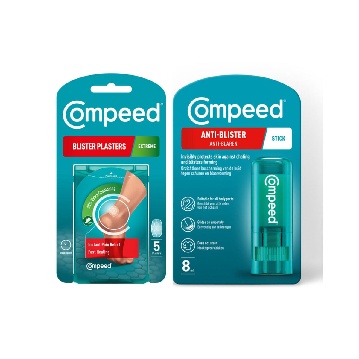 Compeed blister plasters bundle and anti-blister stick 8ml - British product