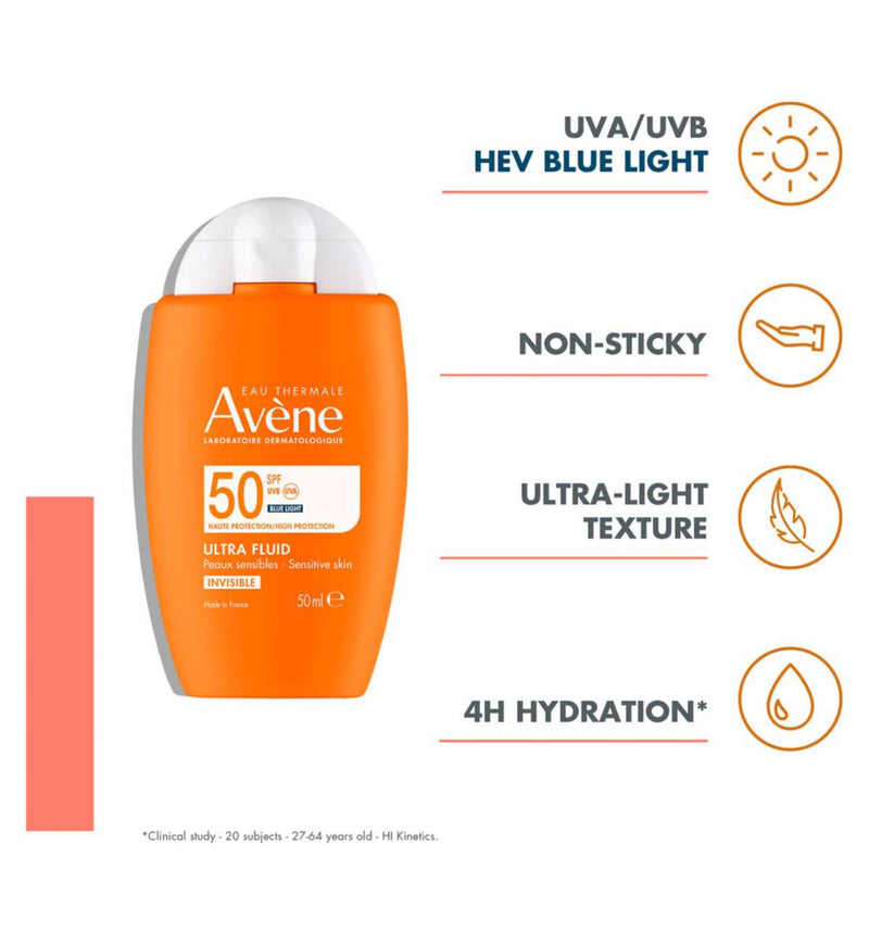 Avène Ultra Fluid Invisible Sunscreen 50ml - British product