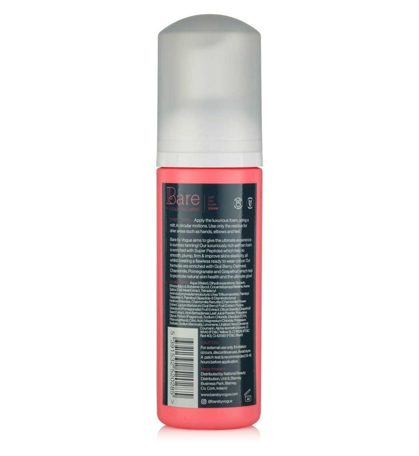 Bare By Vogue Self Tan Foam Dark 150ml - British product