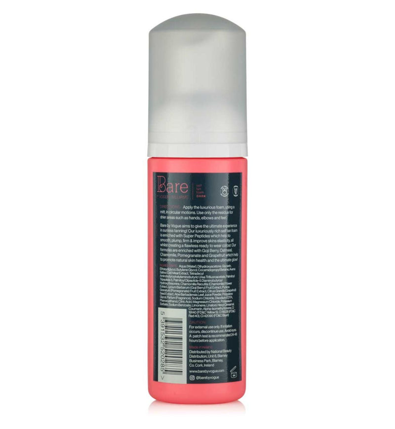 Bare By Vogue Self Tan Foam Dark 150ml - British product