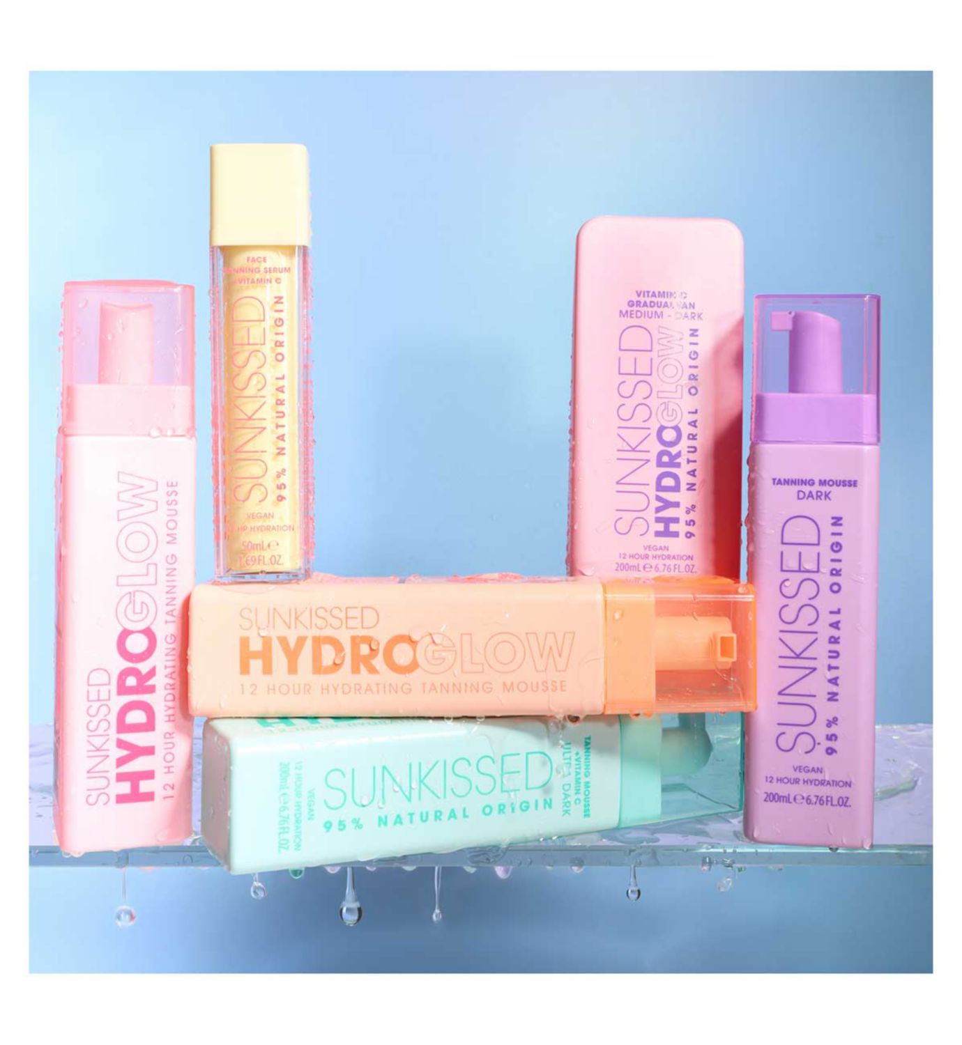 Sunkissed HydroGlow Self-Tanning Mousse Medium 200ml (British brand)