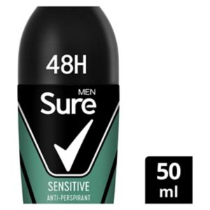 Sure Men Sensitive Antiperspirant Roll On 50ml (British brand)