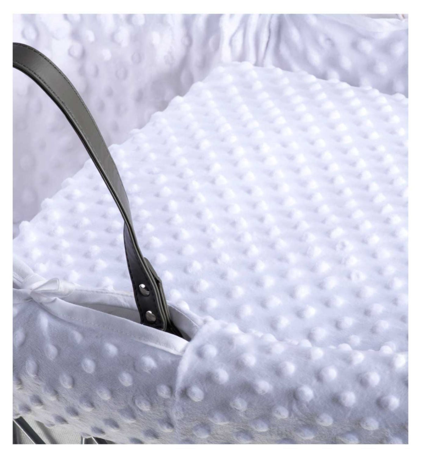 Clair de Lune Moses Basket White Dimple Grey - British product
