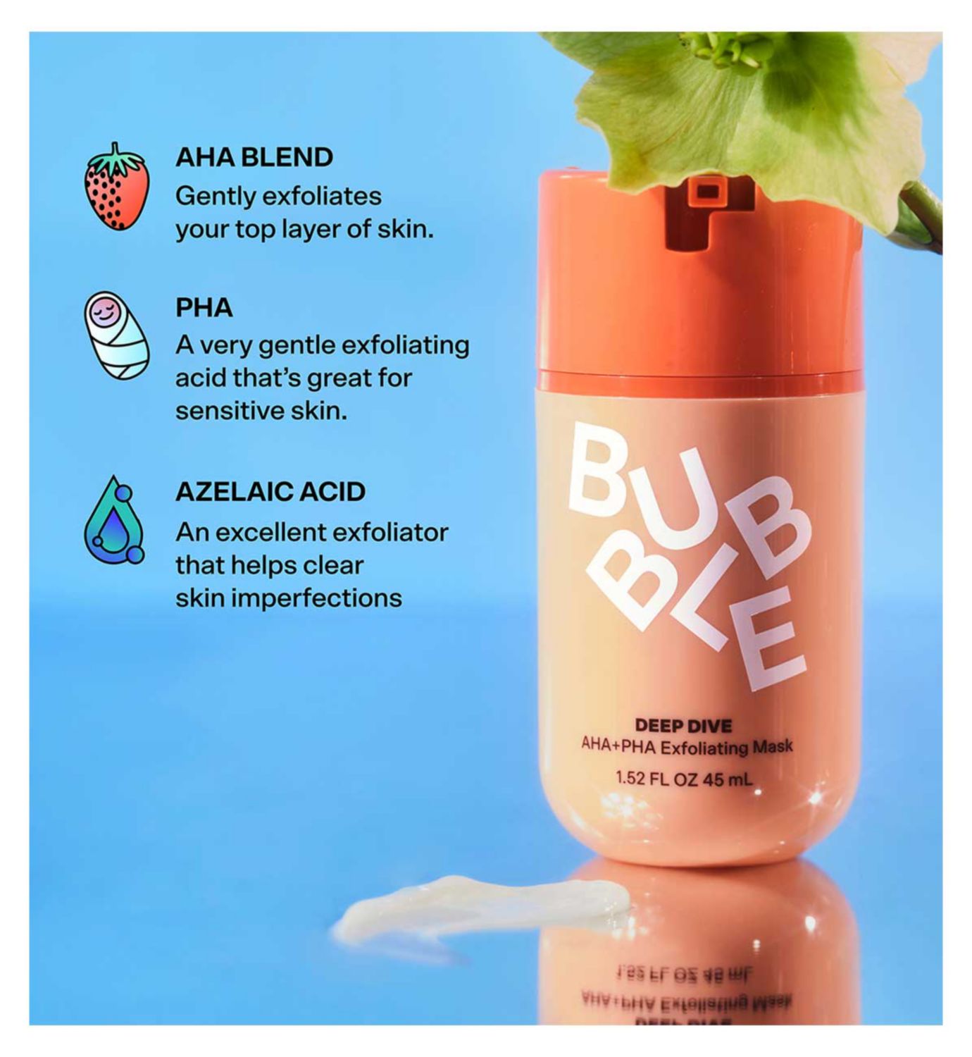 Bubble Deep Dive AHA+PHA Exfoliating Mask 45ml - British product