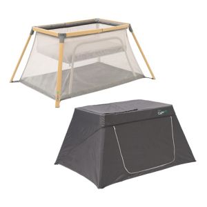 Tutti Bambini Cozee Go travel cot playpen bundle Oak Charcoal (British brand)