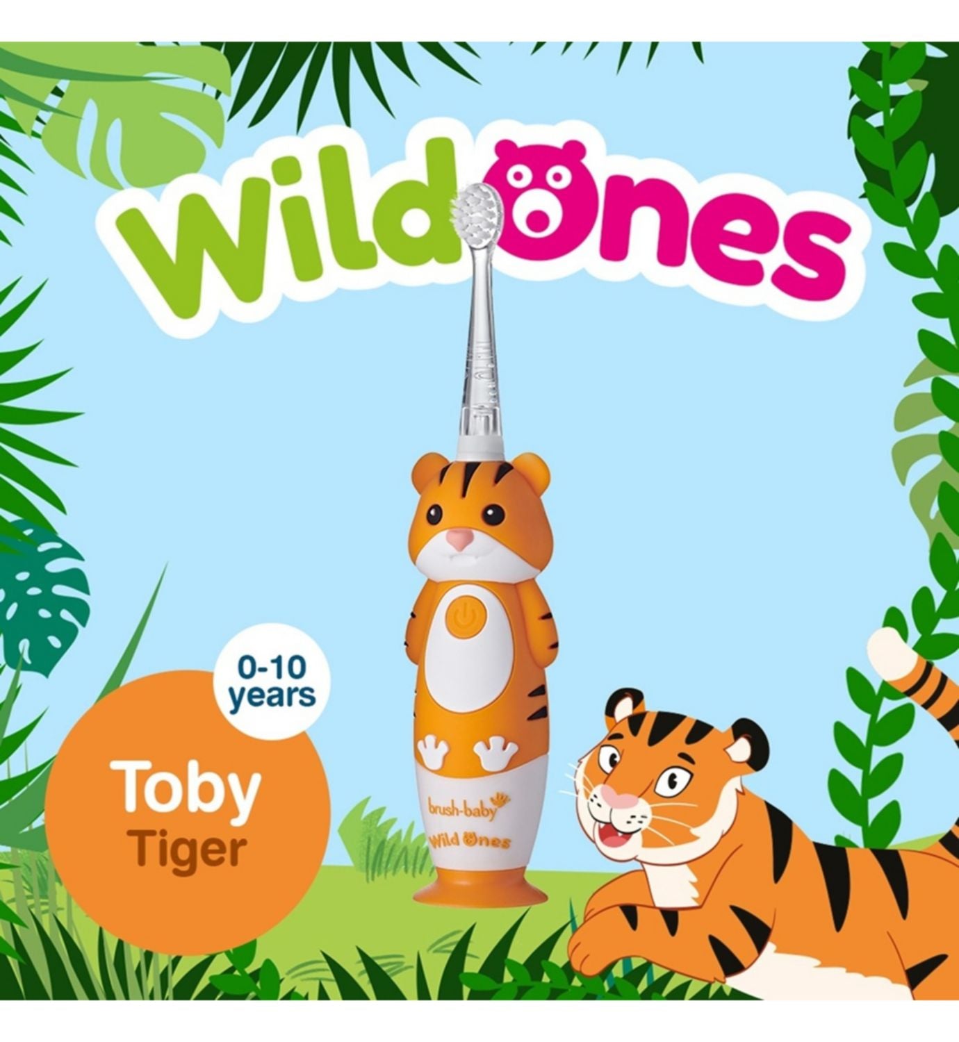 Brush Baby WildOnes Tiger toothbrush kit - British product