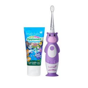 Brush Baby rechargeable electric toothbrush with Applemint paste - British product