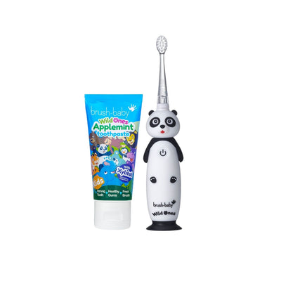 Brush Baby WildOnes Panda Electric Toothbrush and Applemint Toothpaste Set