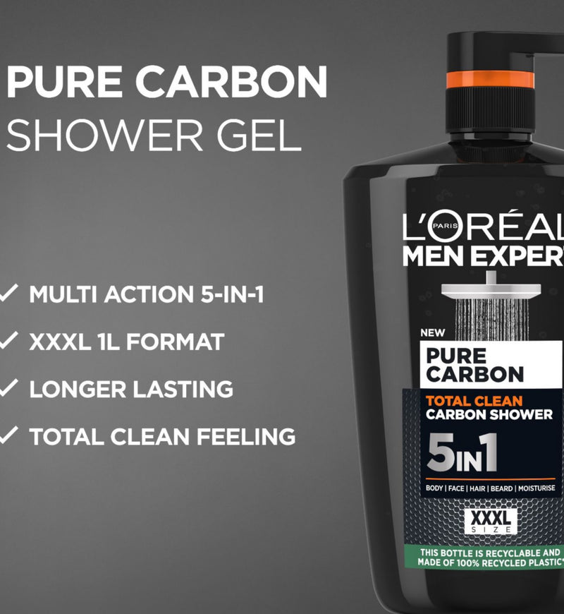 L'Oréal Men Expert Pure Carbon 5-in-1 Shower Gel 1L, UK version