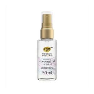 OGX Rescue Fusions Frizz Control Smooth & Sleek Hair Oil 50ml (British brand)