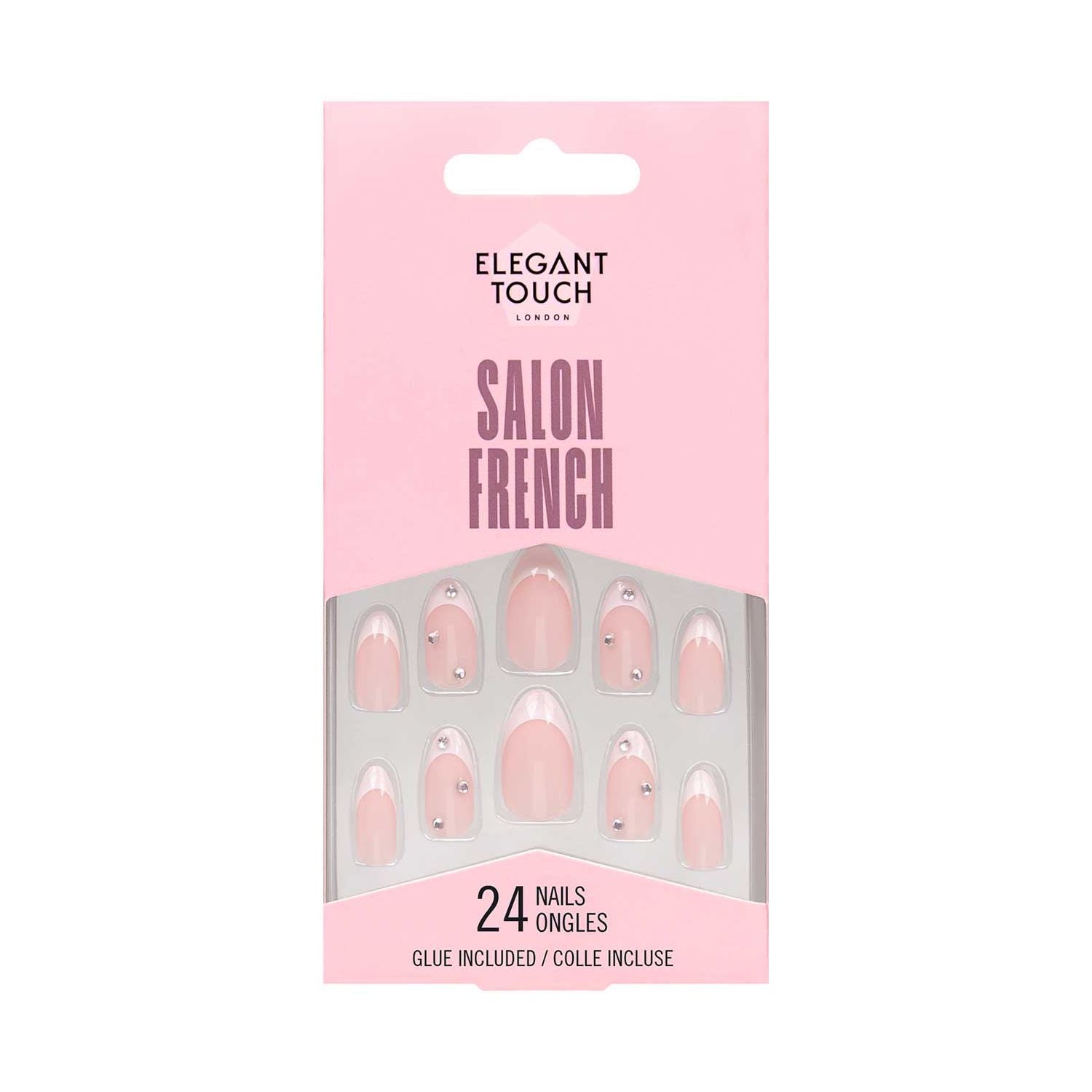 Elegant Touch French Pink 128 nail set, imported from the UK
