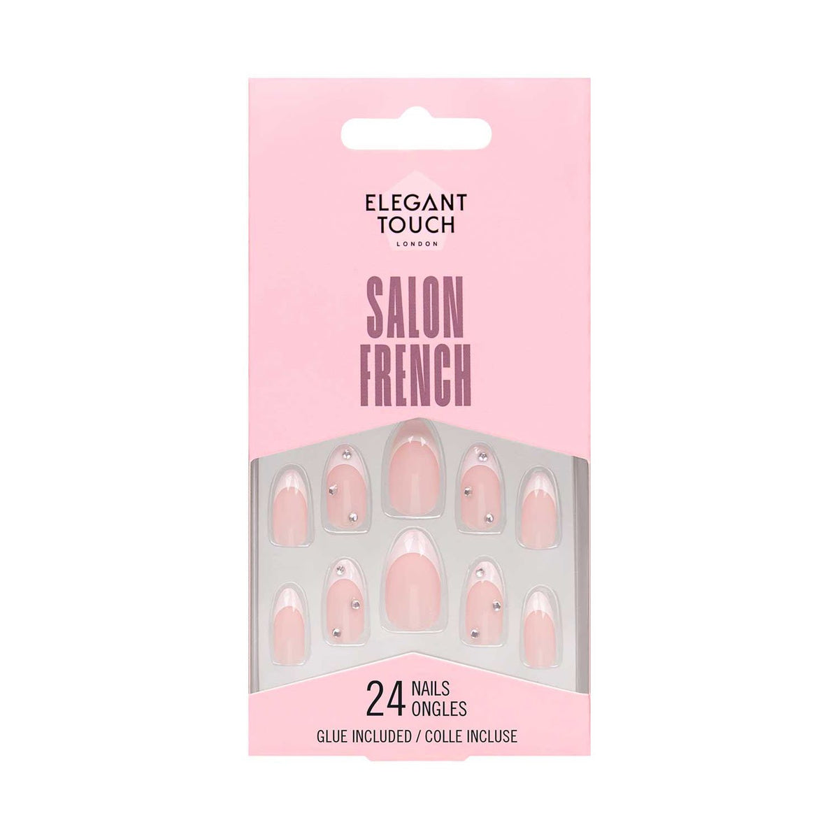 Elegant Touch French Pink 128 nail set, imported from the UK