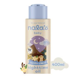 Nala's Baby Night Oil Vanilla Cloud 400ml, imported from the UK