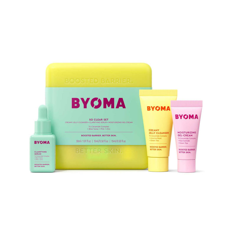 BYOMA Clarifying Starter Kit mini trio moisturising cleanser - British product