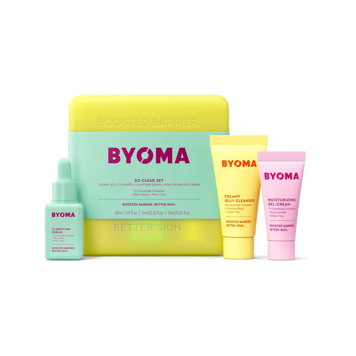 BYOMA Clarifying Starter Kit mini trio moisturising cleanser - British product
