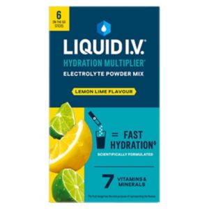 Liquid I.V. electrolyte powder mix Lemon Lime 6 sachets, UK version