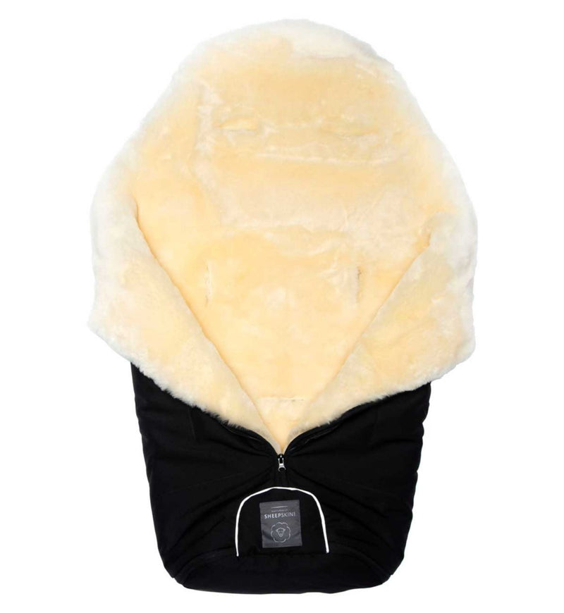 Naturally Sheepskins Merino Sheepskin Footmuff Black, imported from the UK