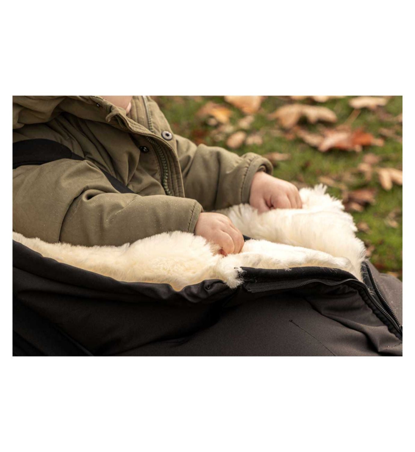 Naturally Sheepskins Merino Sheepskin Footmuff Black, imported from the UK