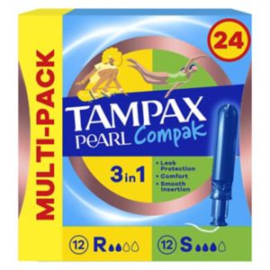 Tampax Pearl Compak tampons 24 pack - British product