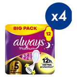 Always Platinum Secure Night Extra Size 5 sanitary towels with wings 4 pack - British product