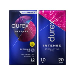 Durex Intense Condoms and Lube Bundle 12 Pack 10ml - British product