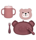 Tum Tum Silicone Weaning Set and Tum Tum Silicone 3 Way Sippy Cup - Betsy Bear