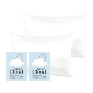 Silver Cloud white satin pillowcase twin pack (British brand)