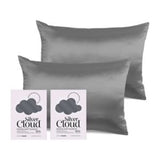 Silver Cloud charcoal satin pillowcase twin pack 50x75cm (British brand)