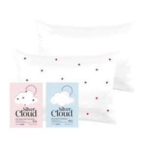 Silver Cloud heart print satin pillowcase set standard size (British brand)