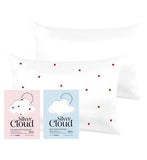 Silver Cloud Heart Print  White Satin Pillowcase Set