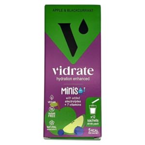 ViDrate apple blackcurrant electrolyte hydration sachets 12 pack (British brand)