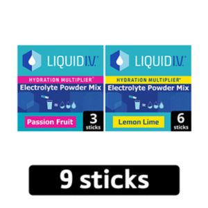 Liquid I.V. Electrolyte Mix Passion Fruit Lemon Lime 9 Sachets, imported from the UK
