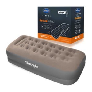 Silentnight Flocked Electric Pump Airbed Grey Single (British brand)