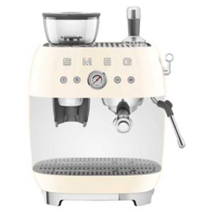 SMEG Espresso Coffee Machine with Grinder Cream (British brand)