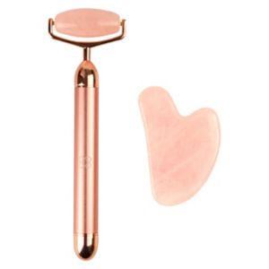Love My Skin vibrating facial sculpting set with rose quartz, UK version