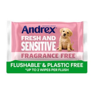 Andrex fresh sensitive hygiene wipes fragrance free 30 count - British product