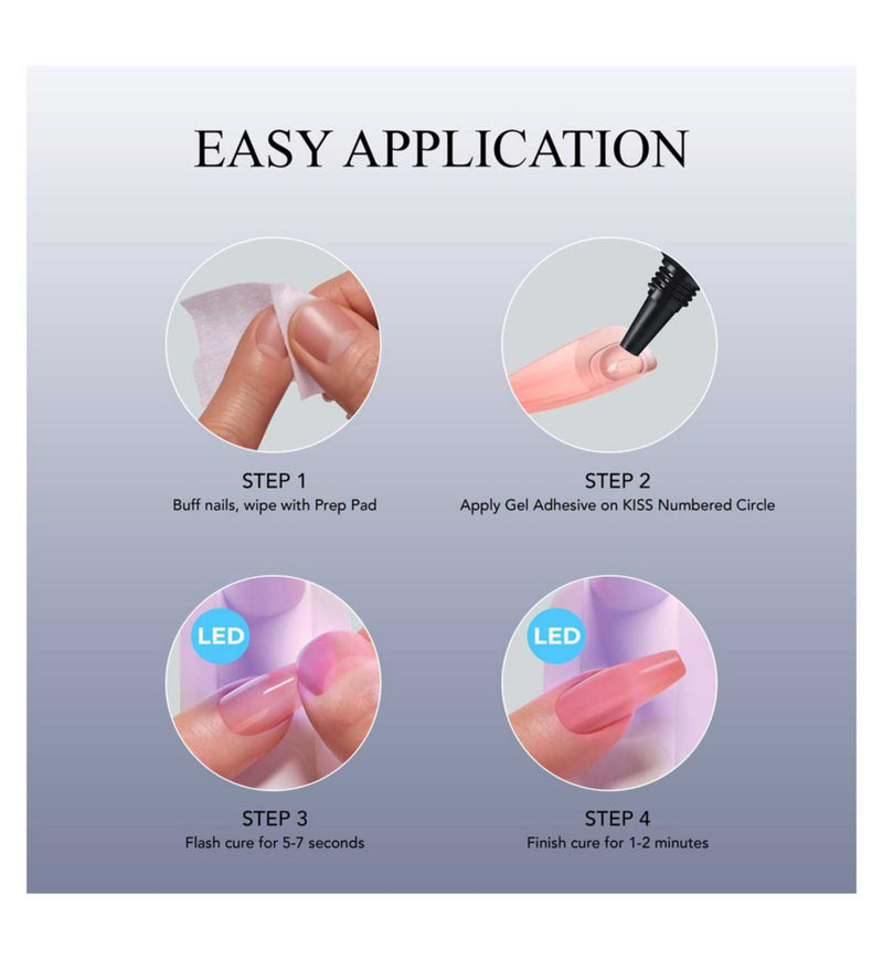 KISS Salon X-Tend Gel Nail Tips Short Oval 34ct, UK version