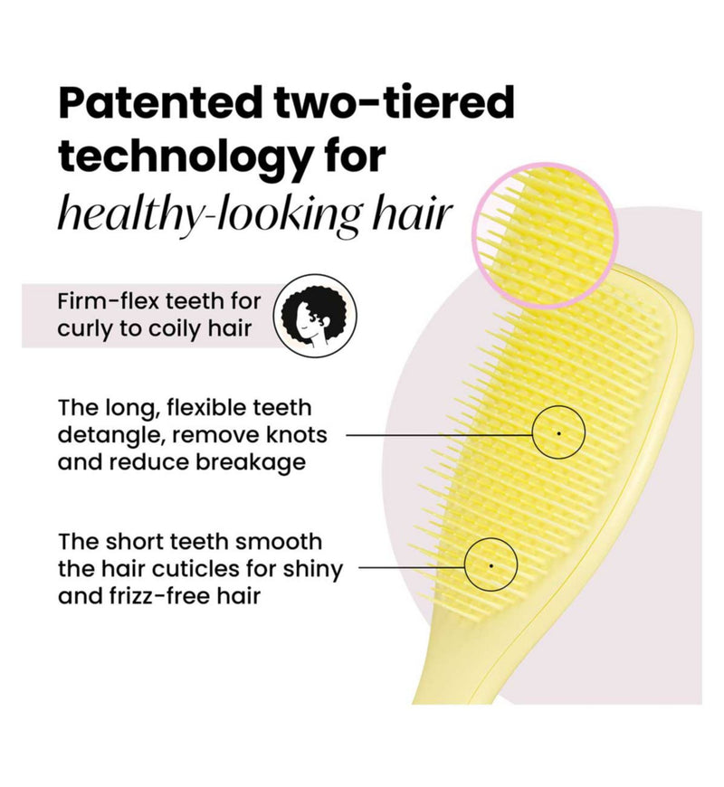Tangle Teezer detangler brush curly to coily pastel lemon (British brand)