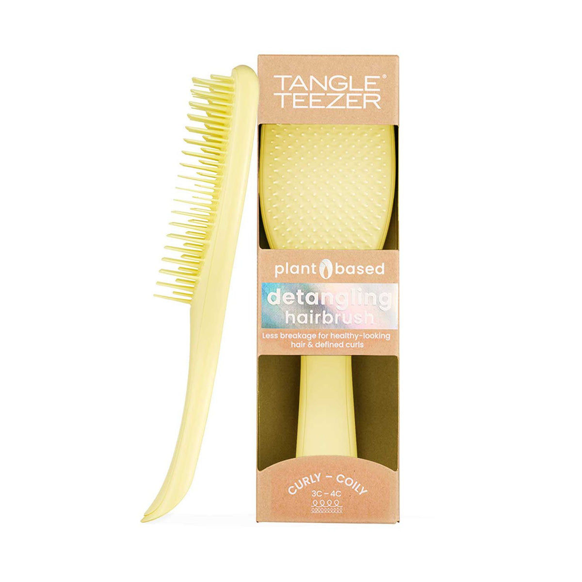 Tangle Teezer detangler brush curly to coily pastel lemon (British brand)