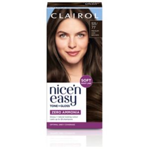 Clairol Nice'n Easy Semi Permanent Hair Dye Medium Ash Brown 511/77 Hair Colour Kit