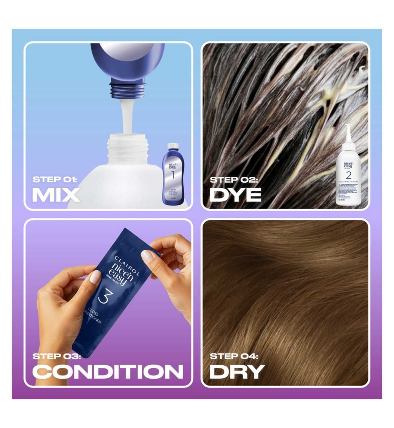 Clairol Nice n Easy semi permanent hair dye light golden brown - British product