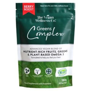 Vegan Wellness Greens Complex Berry Boost 180g, UK version