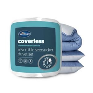 Silentnight Duvet and Pillowcase Set Blue Grey King (British brand)