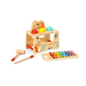 Tooky Toys Wooden Musical Toy Pound And Tap Bench (British brand)