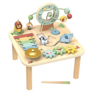 Tooky Toys Wooden Forest Activity Table with Maze Xylophone Abacus