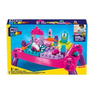 Mega Bloks Build N Learn Table Pink, imported from the UK