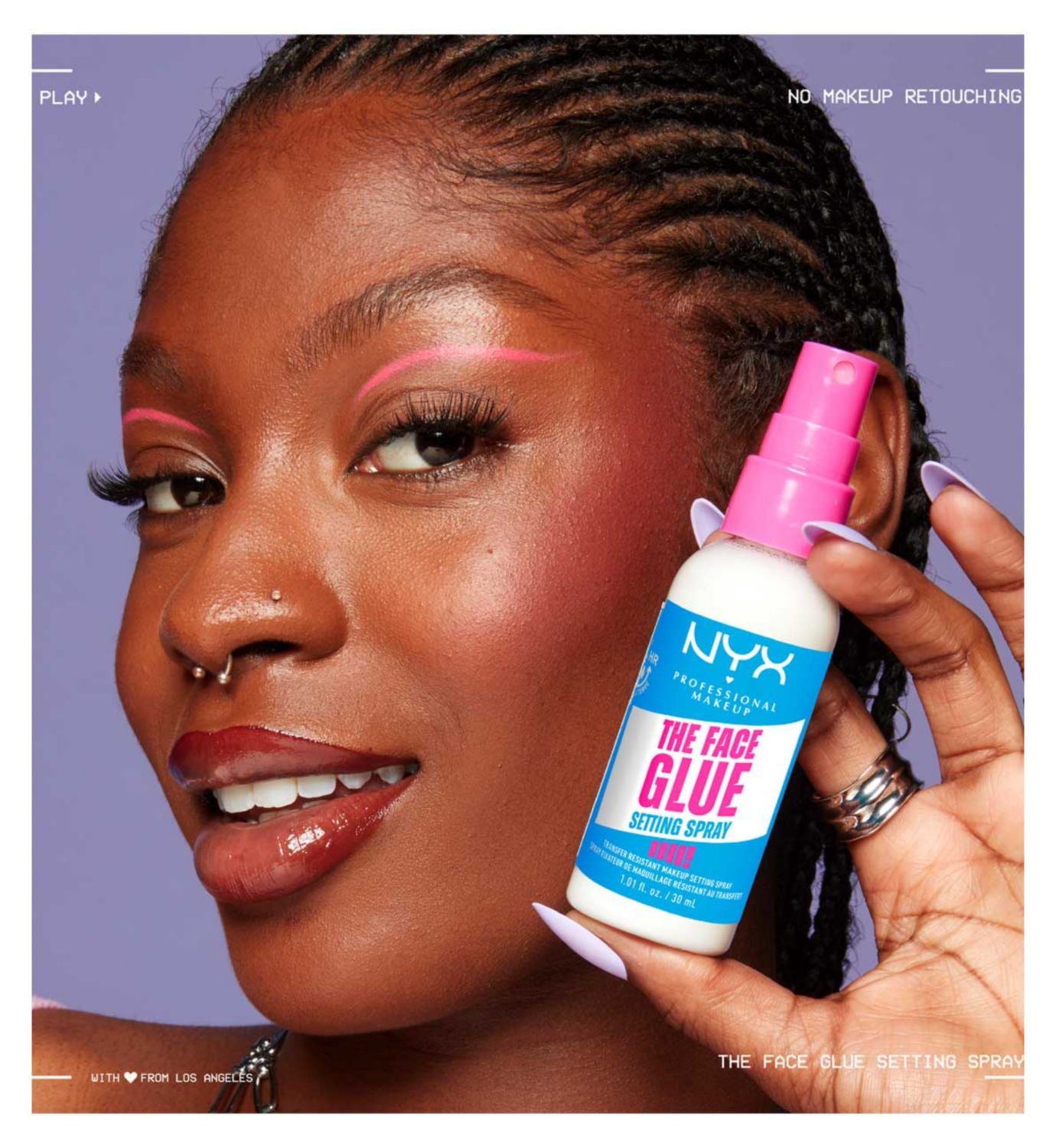 Nyx Professional Makeup The Face Glue Setting Spray 60ml, imported from the UK